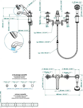 CHARLESTON - Rim mounted bath/shower mixer with inverter by THG Paris - view 3